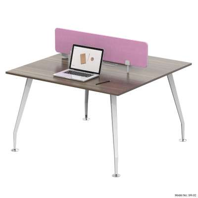 China fashion 2 persom modular commercial office furniture desk workstation table employee staff  metal frame work desk table